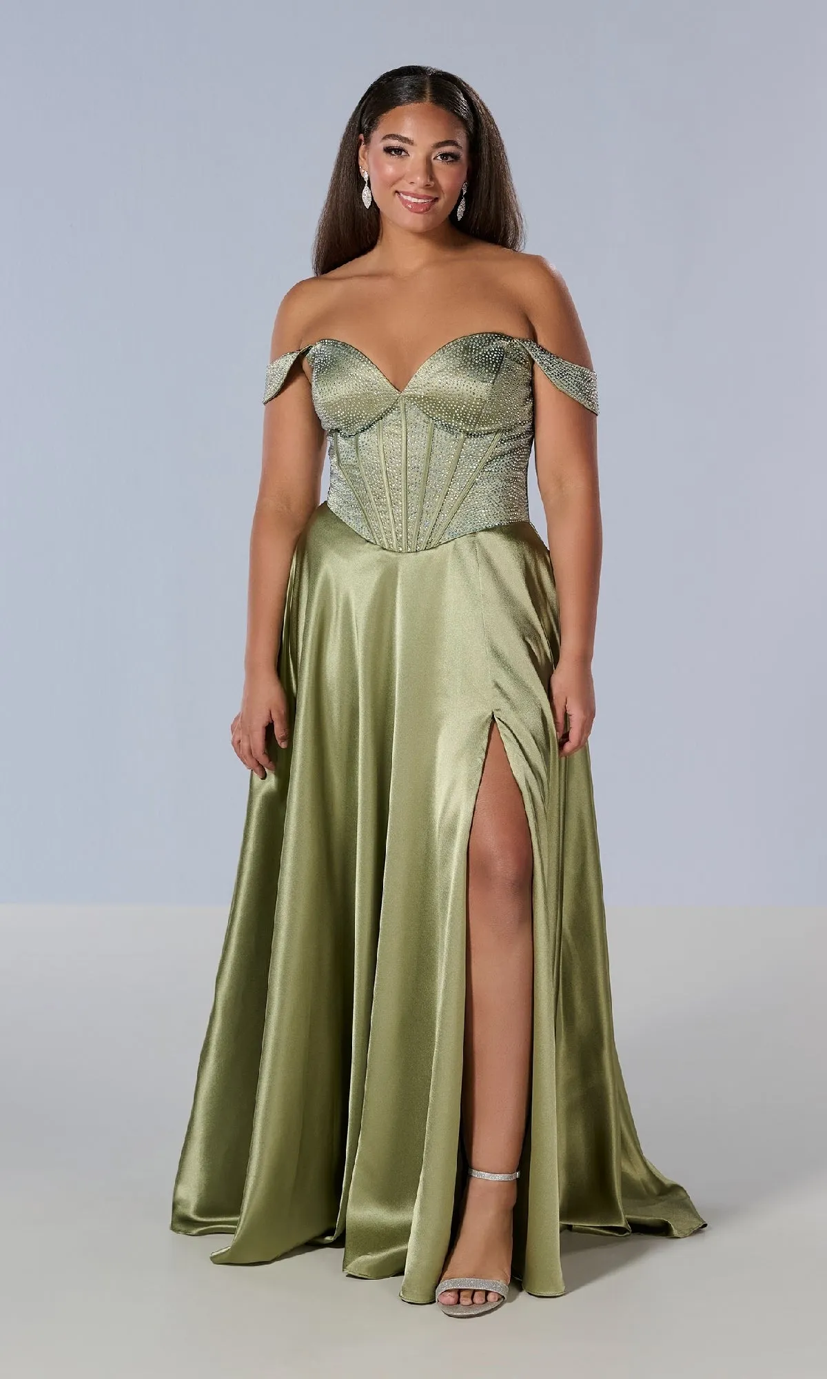 Long Plus-Size Prom Dress: Tiffany 16204 sold by PromGirl product image thumbnail 3