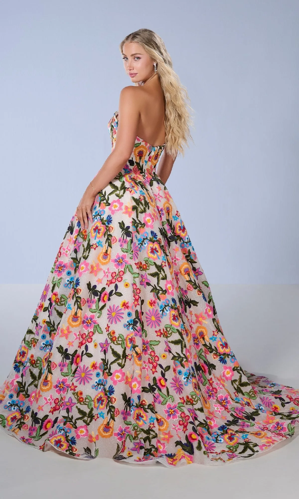 Floral Embroidered Prom Ball Gown: Tiffany 16176 sold by PromGirl product image thumbnail 2
