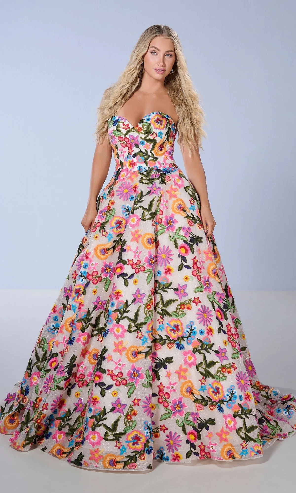 Floral Embroidered Prom Ball Gown: Tiffany 16176 sold by PromGirl product image thumbnail 3