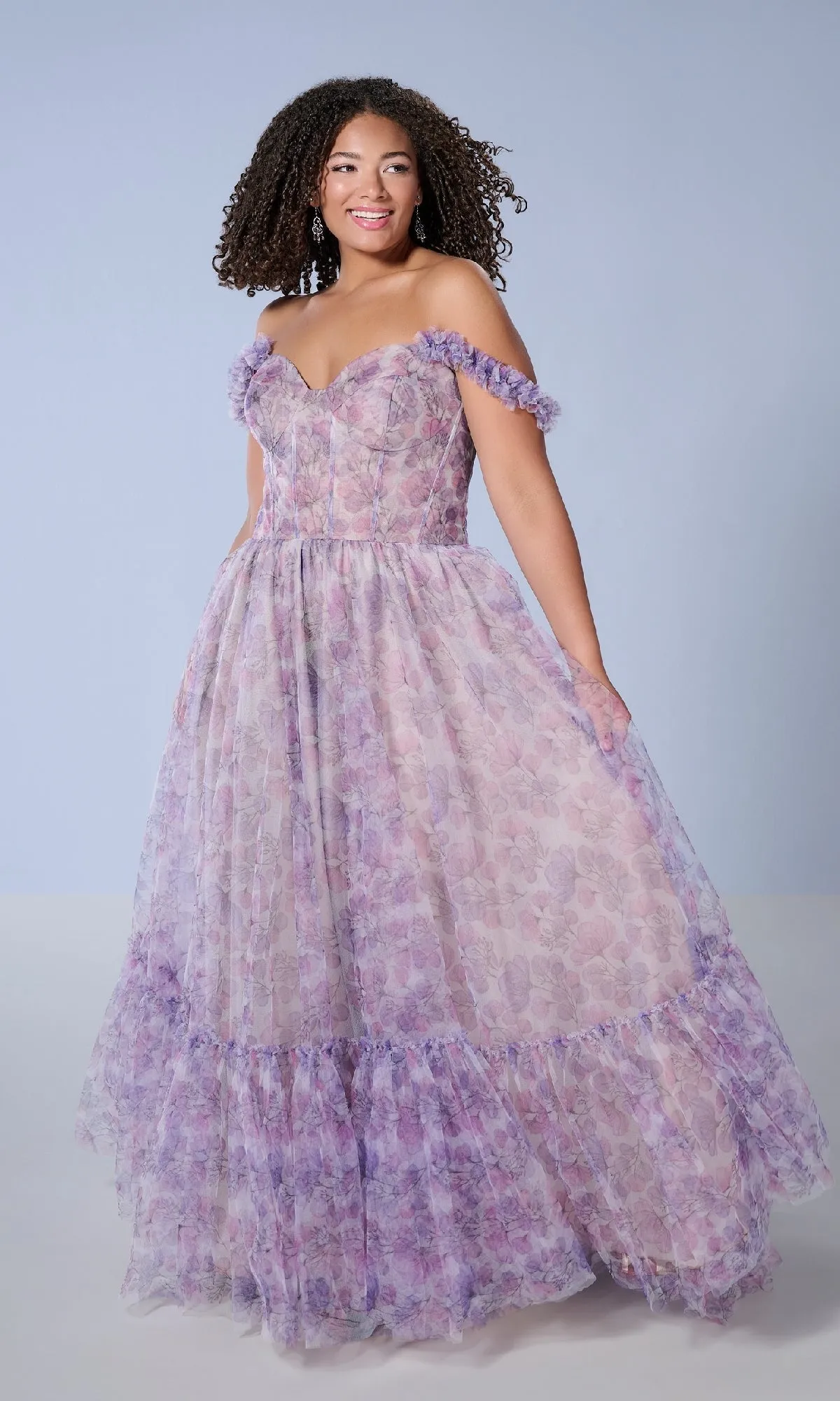 Long Plus-Size Prom Dress: Tiffany 16162 sold by PromGirl