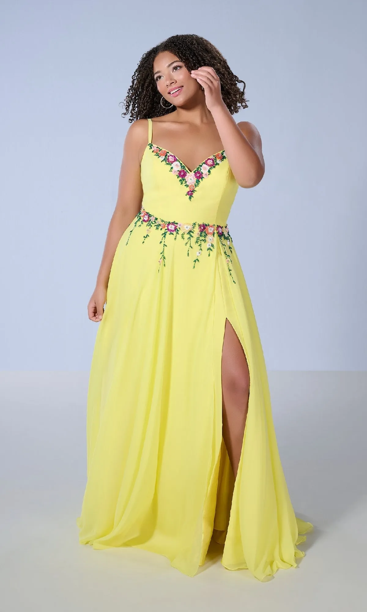Long Plus-Size Prom Dress: Tiffany 16146 sold by PromGirl