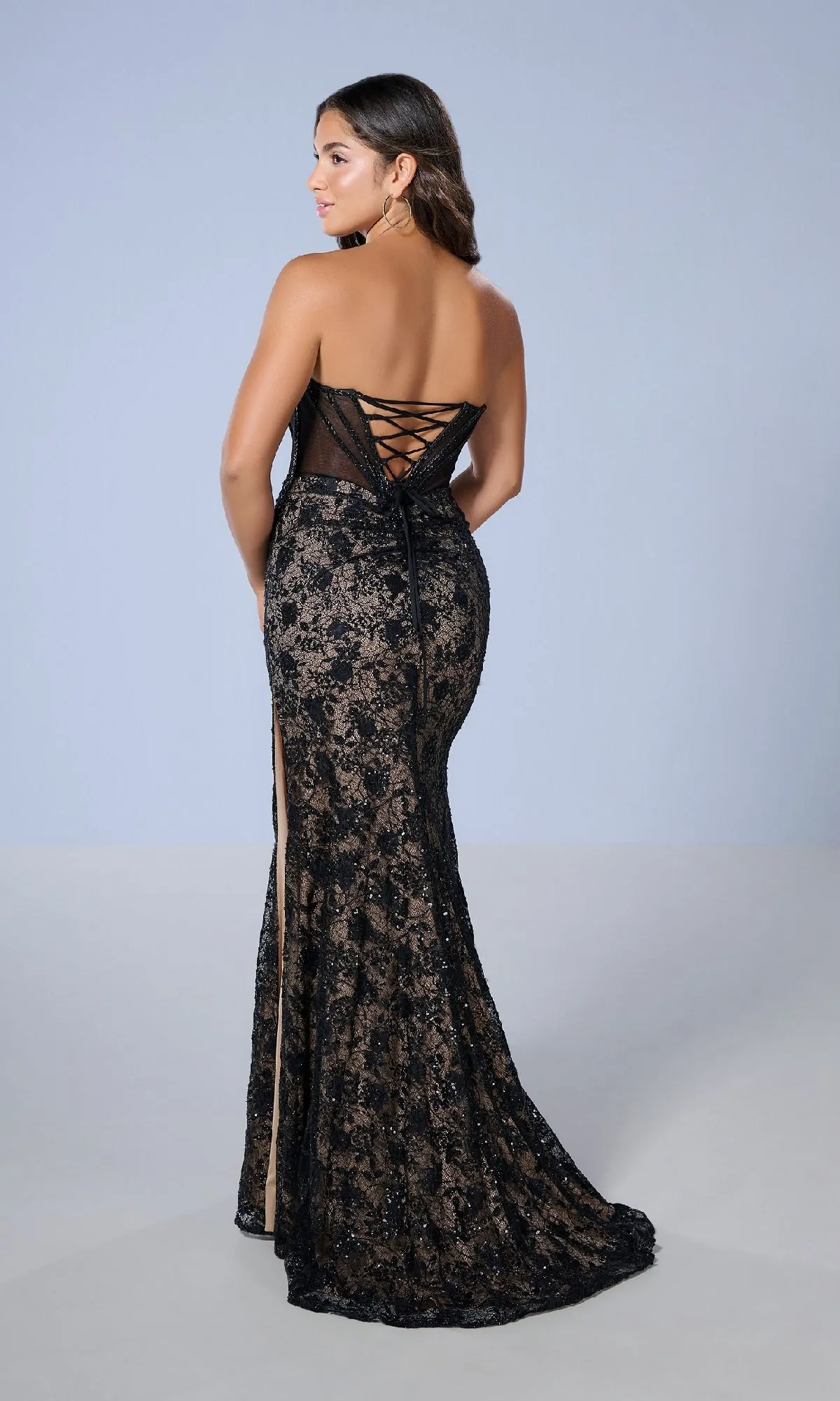 Long Black Lace Prom Dress: Tiffany 16236 sold by PromGirl product image thumbnail 2