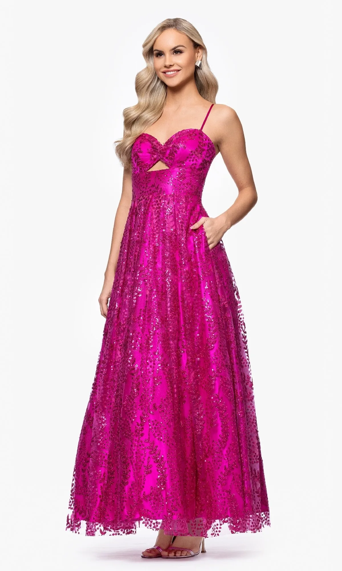 Long Hot Pink Prom Dress: Blondie Nites 5362BN sold by PromGirl product image thumbnail 3