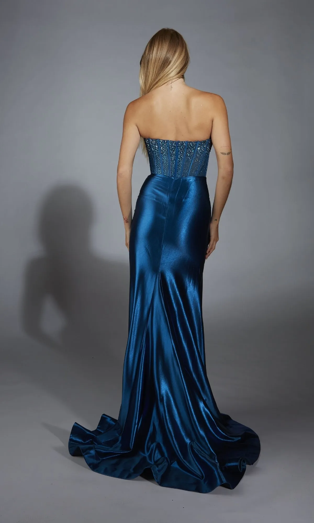 Strapless Long Satin Prom Dress: Alyce 61879 sold by PromGirl product image thumbnail 2