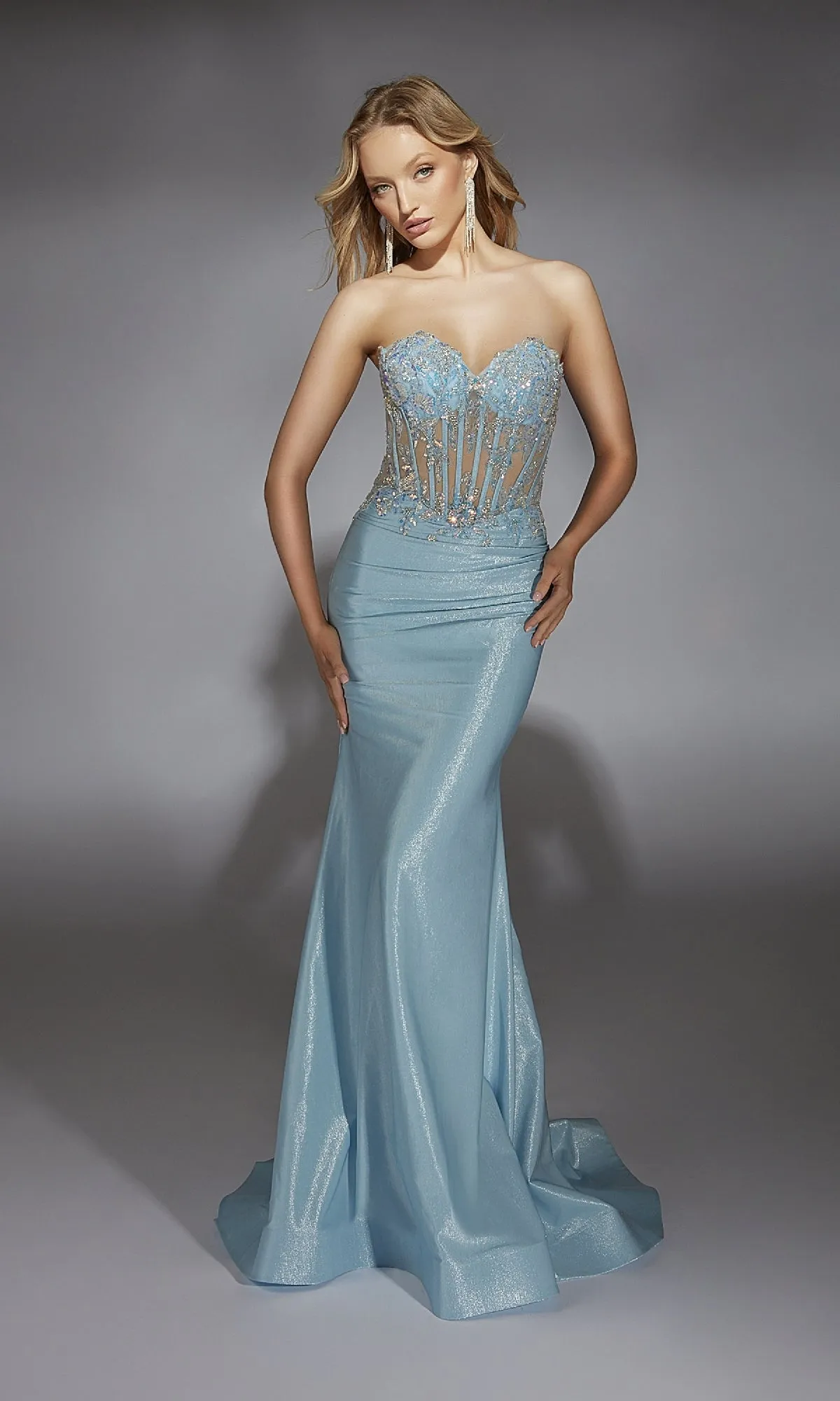 Strapless Beaded-Corset Prom Gown: Alyce 61744 sold by PromGirl product image thumbnail 3