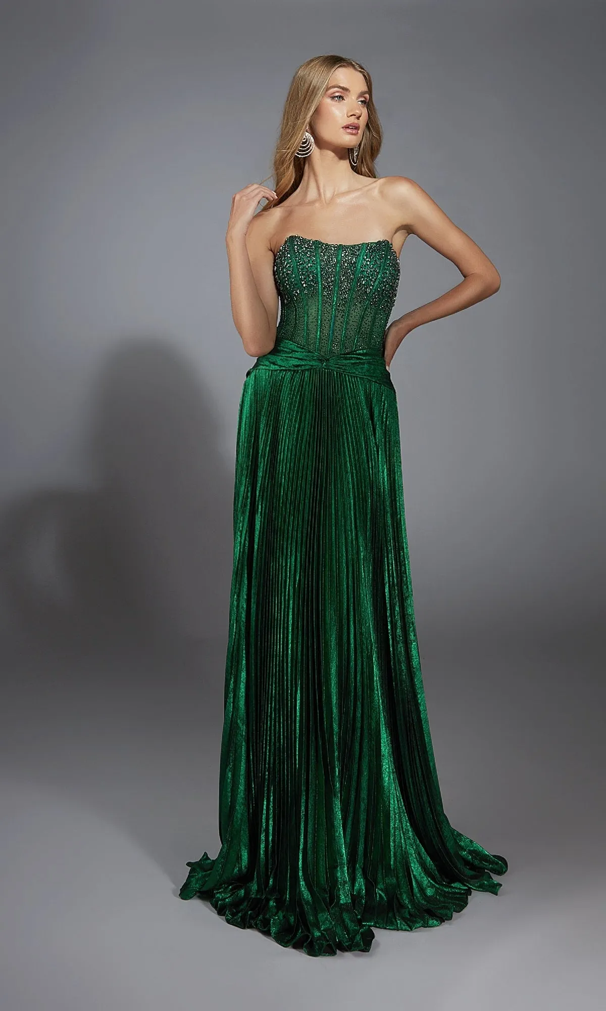Strapless Long Pleated Prom Dress: Alyce 61789 sold by PromGirl product image thumbnail 4