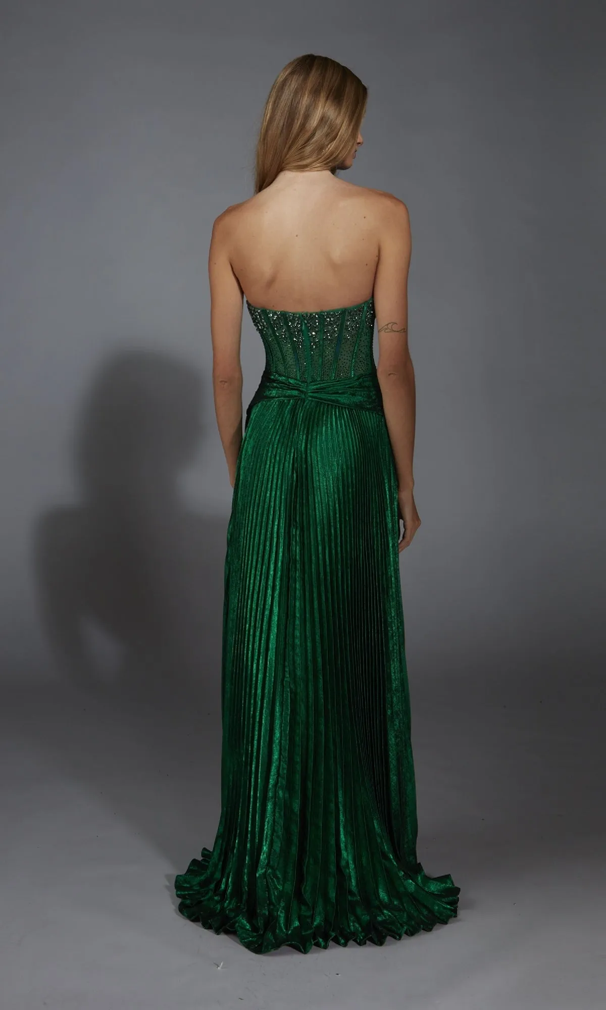 Strapless Long Pleated Prom Dress: Alyce 61789 sold by PromGirl product image thumbnail 2
