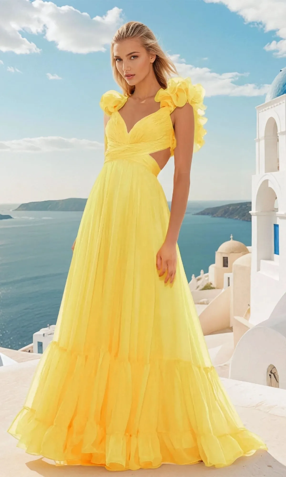 Long Prom Dress with Ruffle Straps: PromGirl Exclusive sold by PromGirl product image thumbnail 3