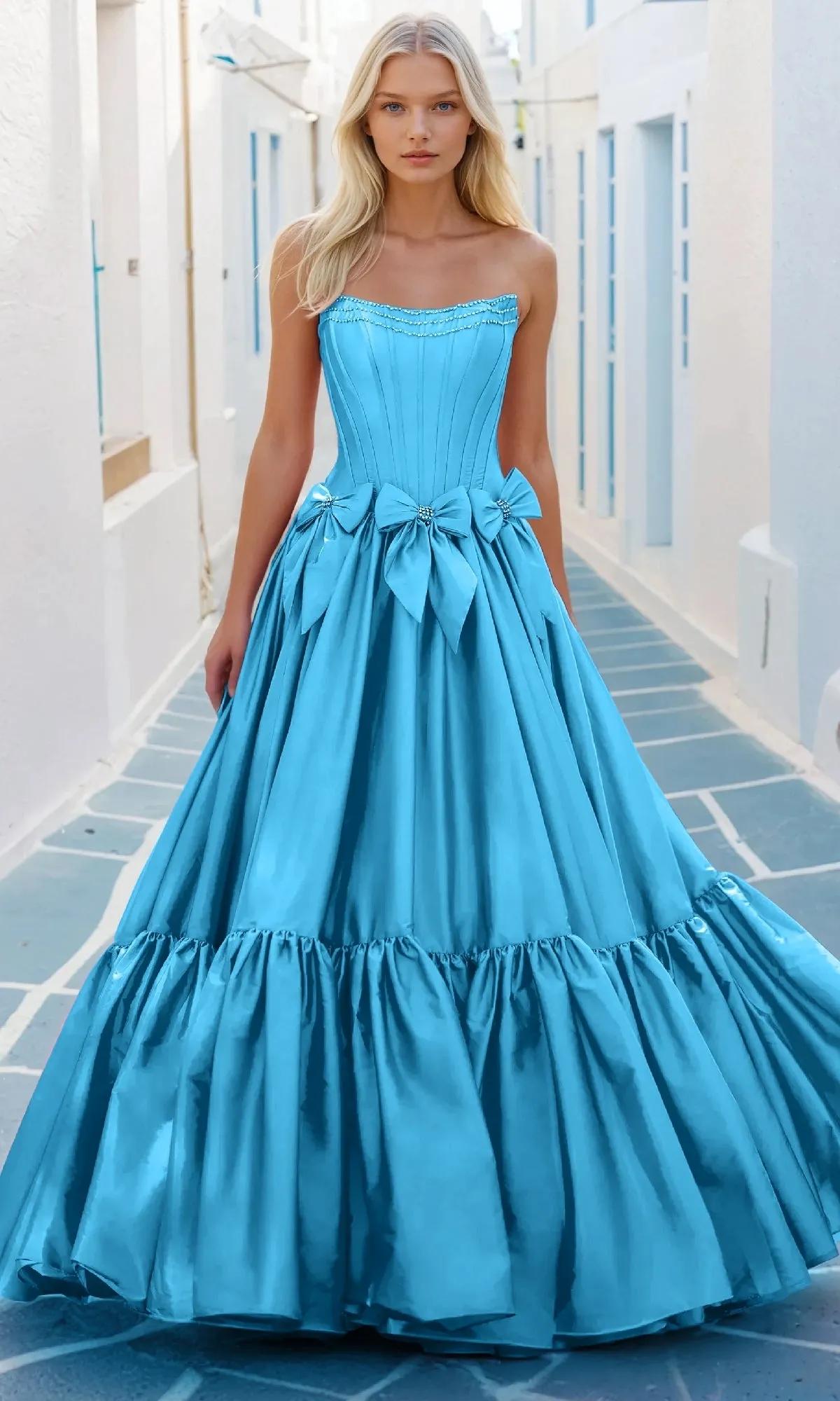 Corset Prom Ball Gown with Bows: PromGirl Exclusive sold by PromGirl product image thumbnail 4