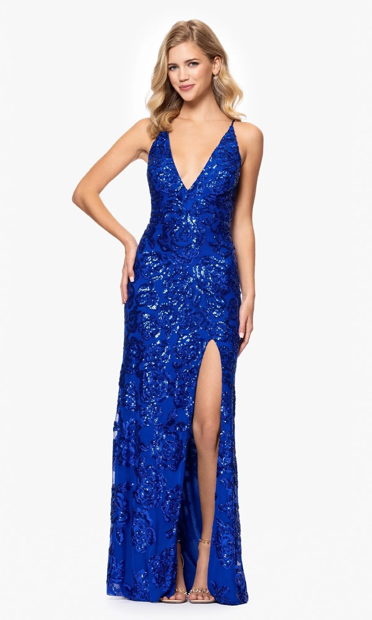 Long Black Sequin Prom Dress: Blondie Nites 4817BN sold by PromGirl product image thumbnail 3