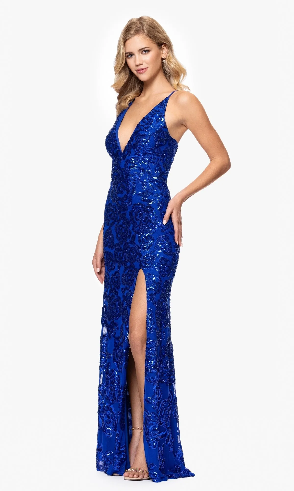 Long Black Sequin Prom Dress: Blondie Nites 4817BN sold by PromGirl product image thumbnail 5