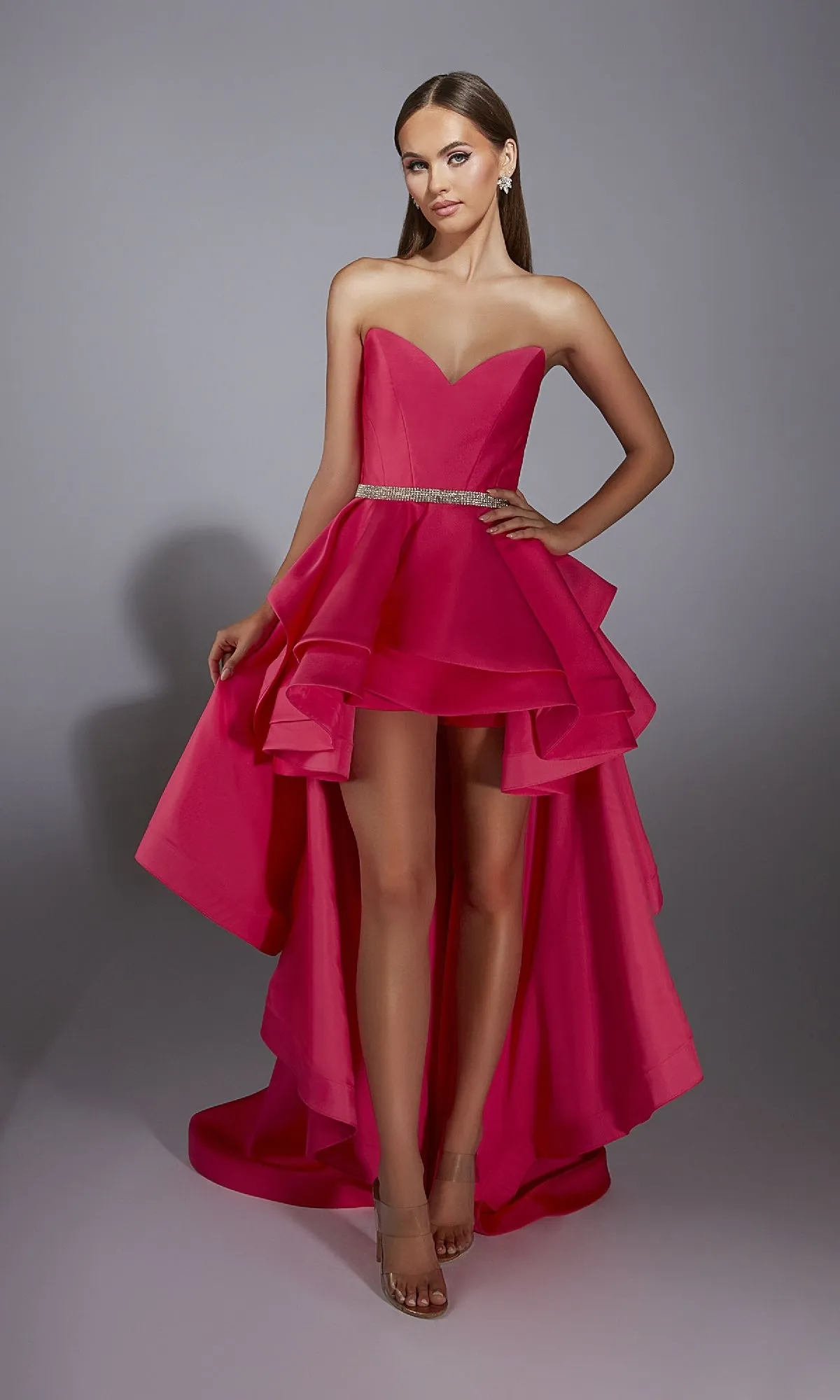 High-Low Strapless Prom Dress: Alyce 61934 sold by PromGirl product image thumbnail 3