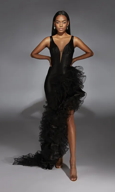 Long Black Prom Dress: Alyce 61967 sold by PromGirl