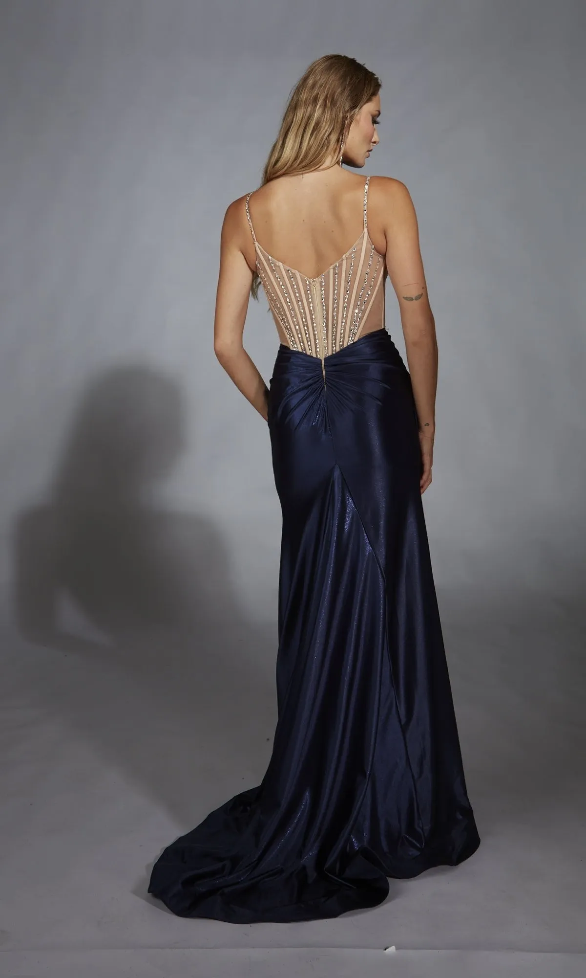 Long Navy Blue Prom Dress: Alyce 61767 sold by PromGirl product image thumbnail 2