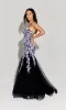 Sequin-Floral Long Mermaid Prom Dress: Eureka 9696 sold by PromGirl