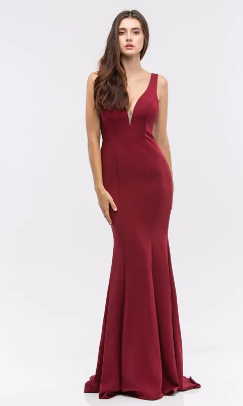 Classic Long V-Neck Satin Prom Dress: Eureka 6010 sold by PromGirl