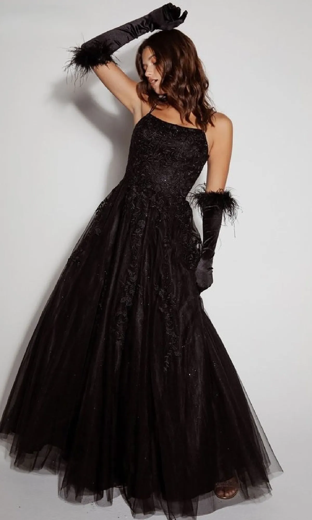 Lace-Up Long Lace Prom Ball Gown: Eureka CC0240 sold by PromGirl product image thumbnail 4