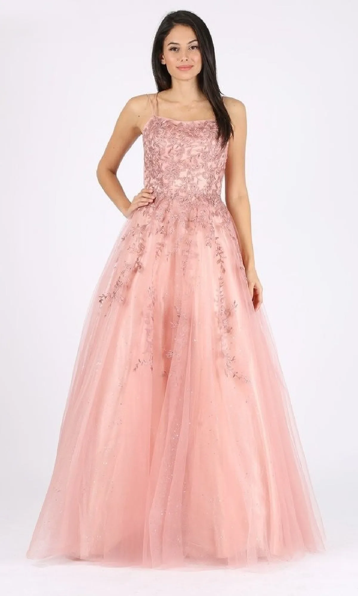 Lace-Up Long Lace Prom Ball Gown: Eureka CC0240 sold by PromGirl product image thumbnail 5