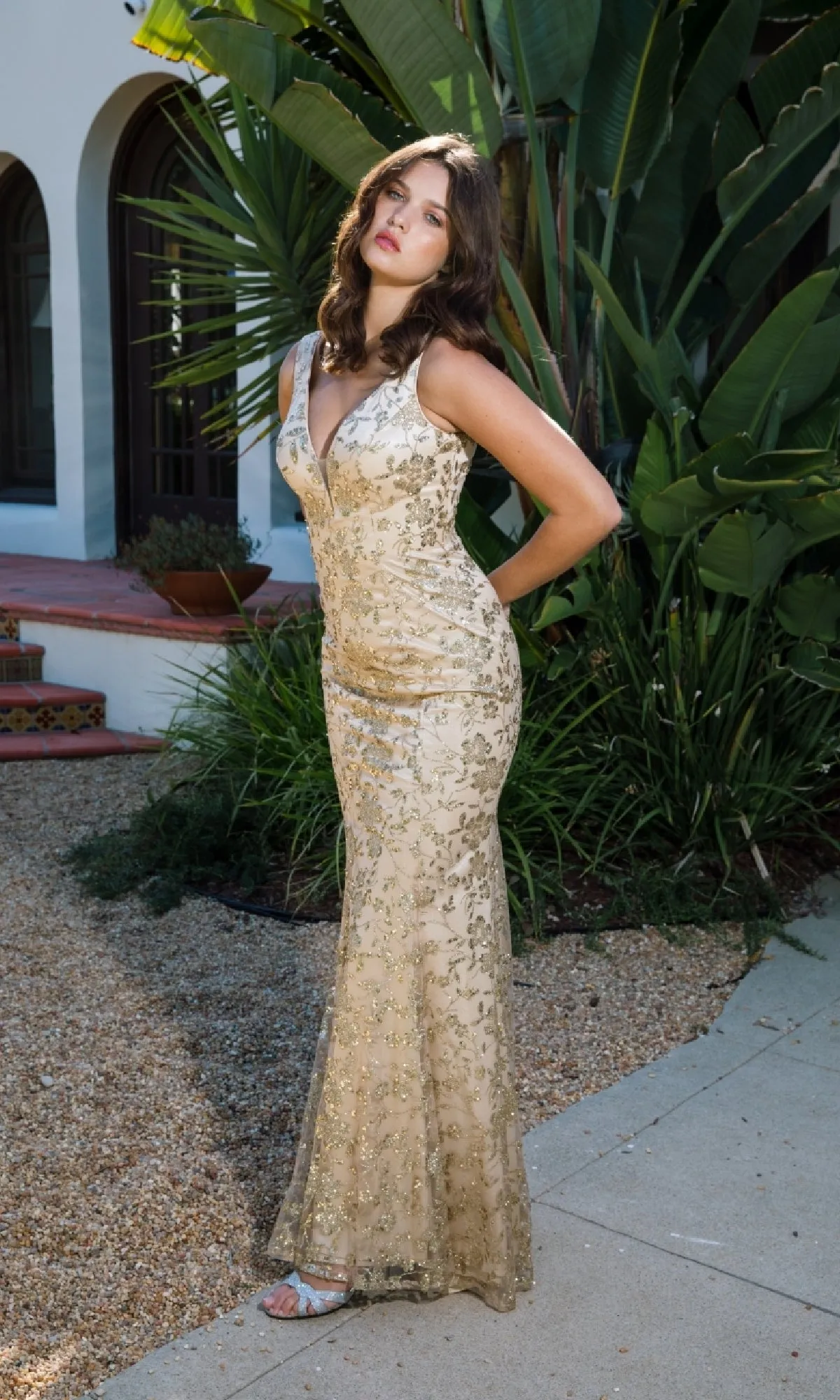 Sequin-Print Long Prom Dress: Eureka 9706 sold by PromGirl