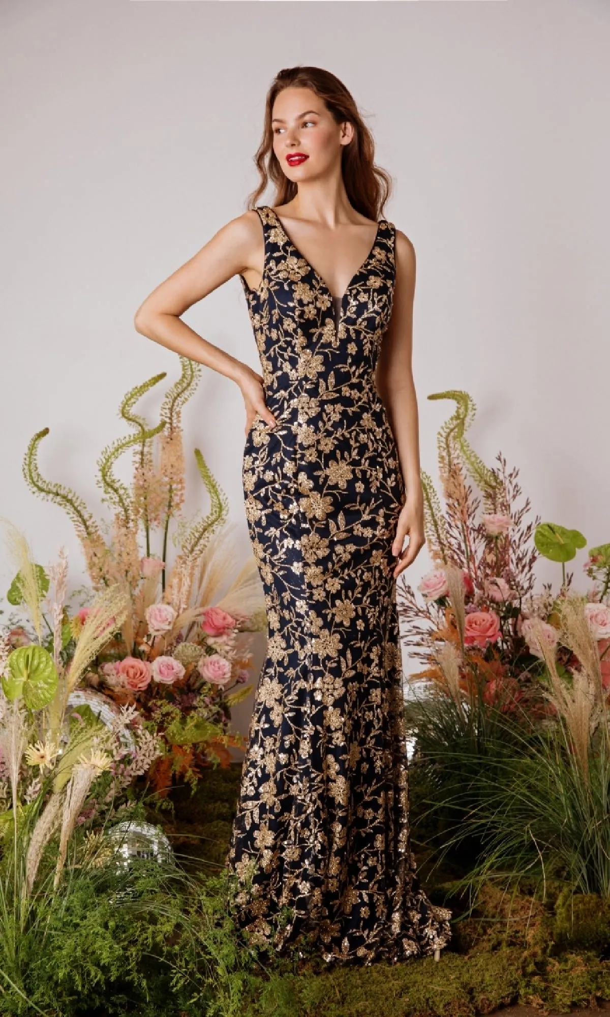 Sequin-Print Long Prom Dress: Eureka 9706 sold by PromGirl product image thumbnail 4