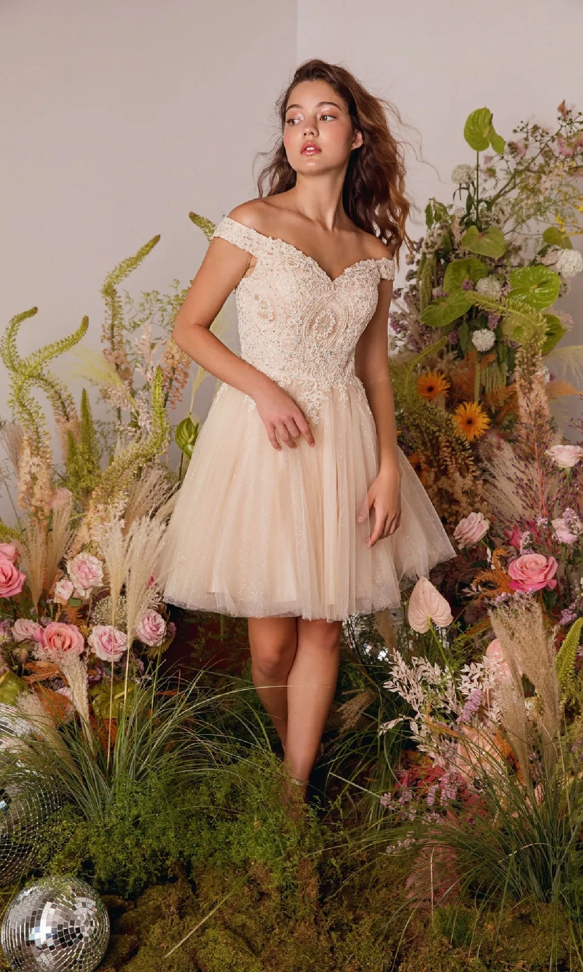 Off-the-Shoulder Short Hoco Dress: Eureka 9833 sold by PromGirl product image thumbnail 4