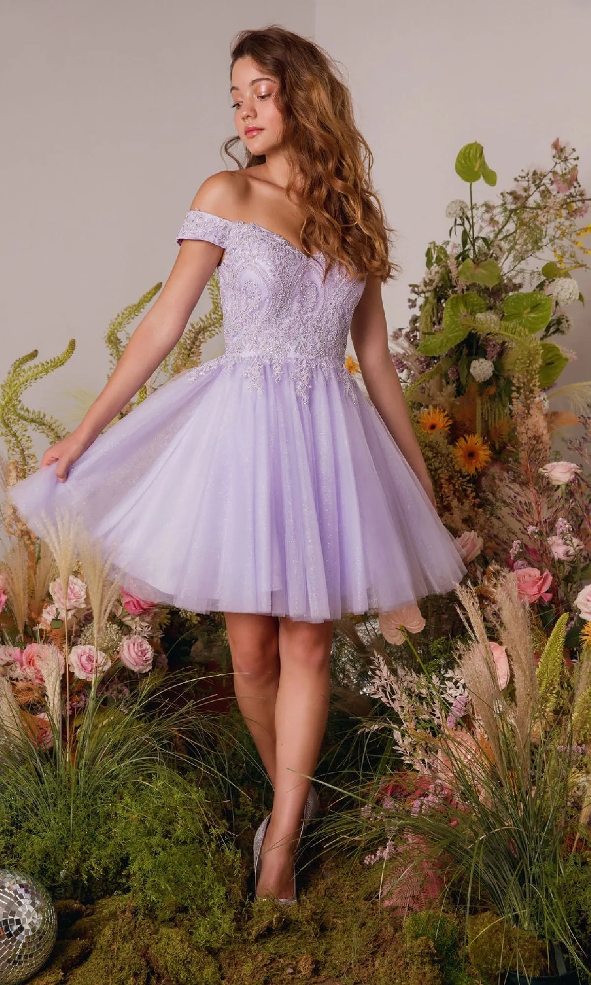 Off-the-Shoulder Short Hoco Dress: Eureka 9833 sold by PromGirl product image thumbnail 5