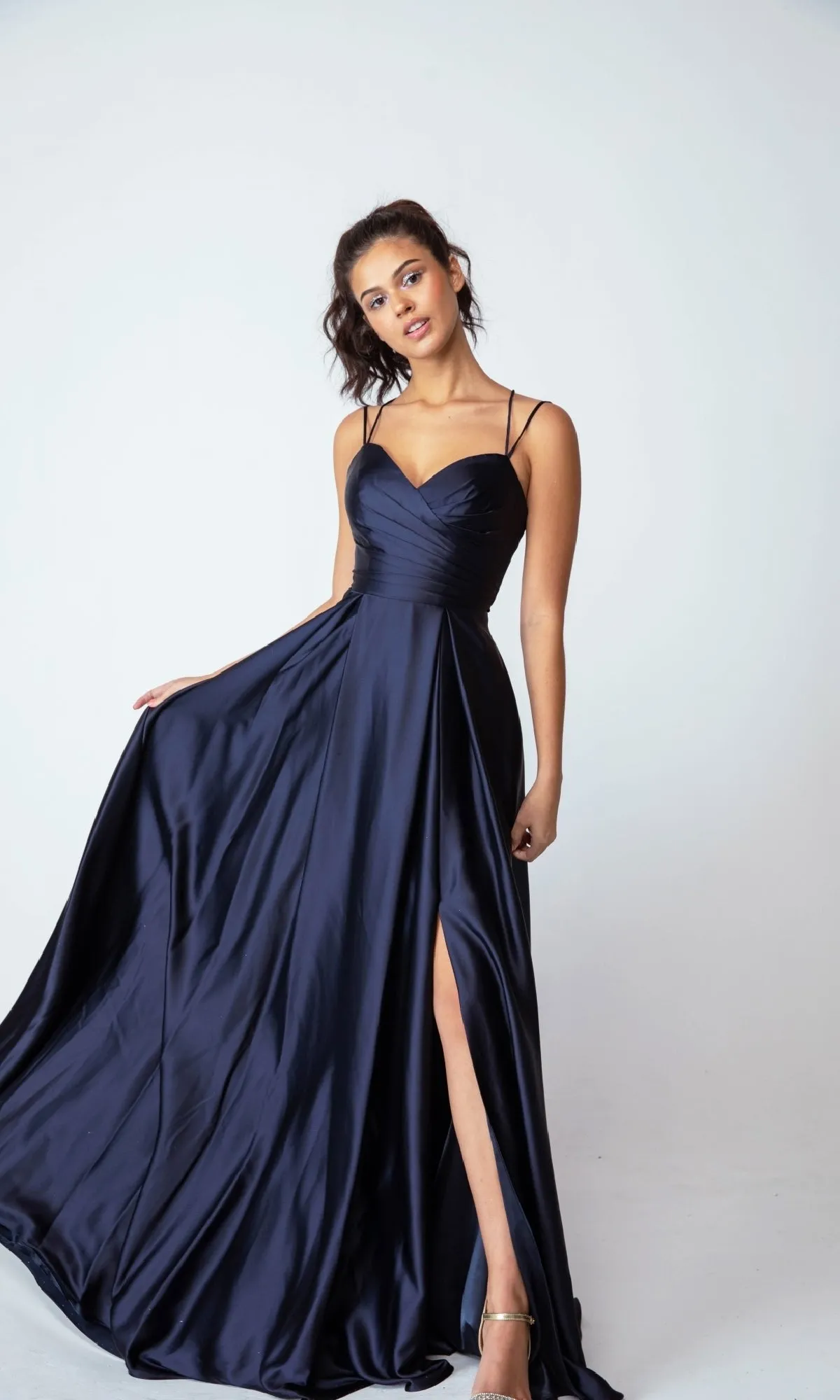 Strappy-Back Long Satin Prom Dress: Eureka 9925 sold by PromGirl