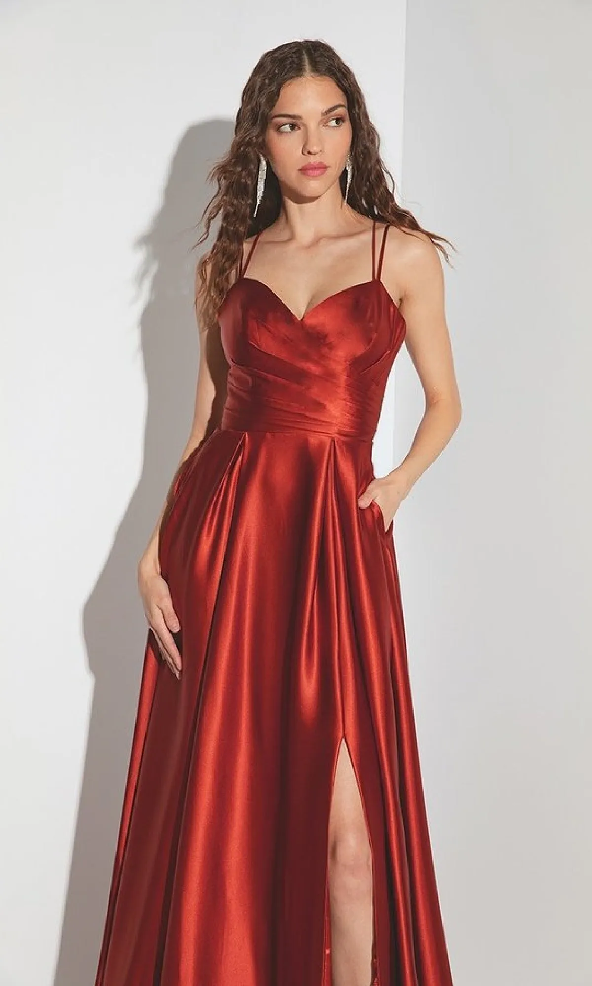 Strappy-Back Long Satin Prom Dress: Eureka 9925 sold by PromGirl product image thumbnail 5