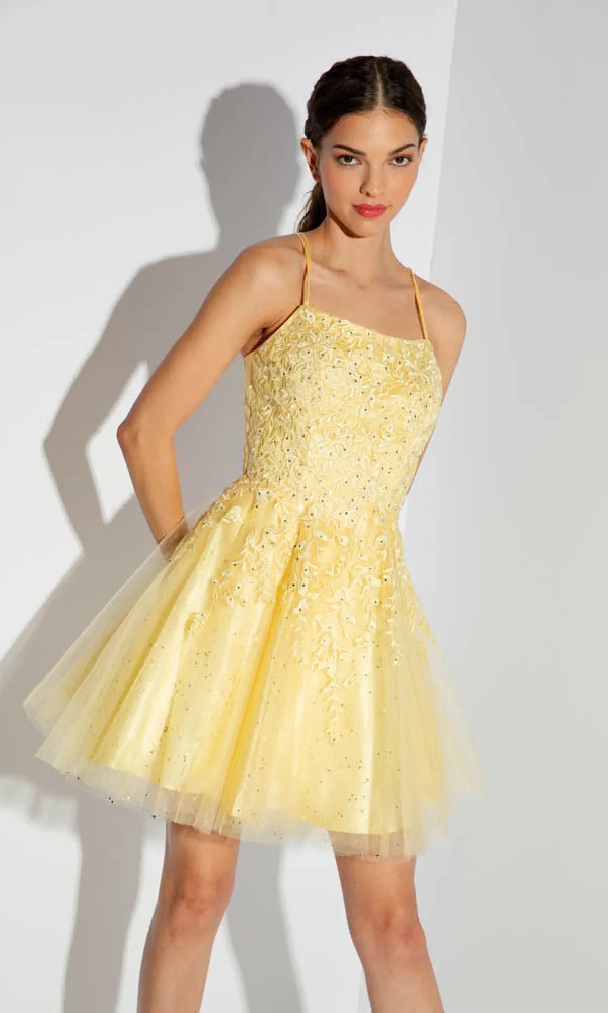 Lace-Up Short Prom Dress: Eureka 9727 sold by PromGirl product image thumbnail 5