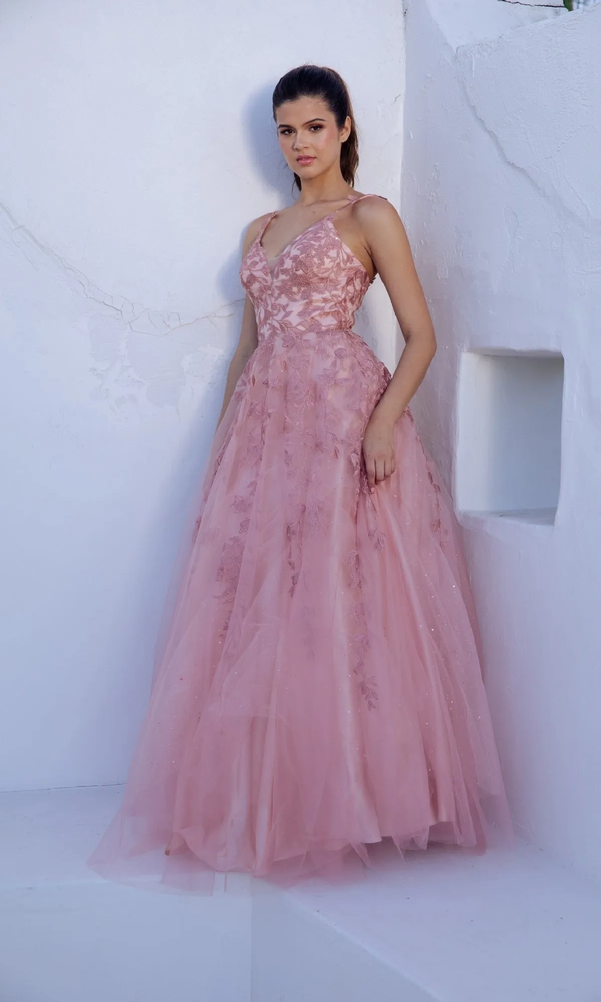 Embroidered-Lace Long Prom Dress: Eureka 9858 sold by PromGirl product image thumbnail 3