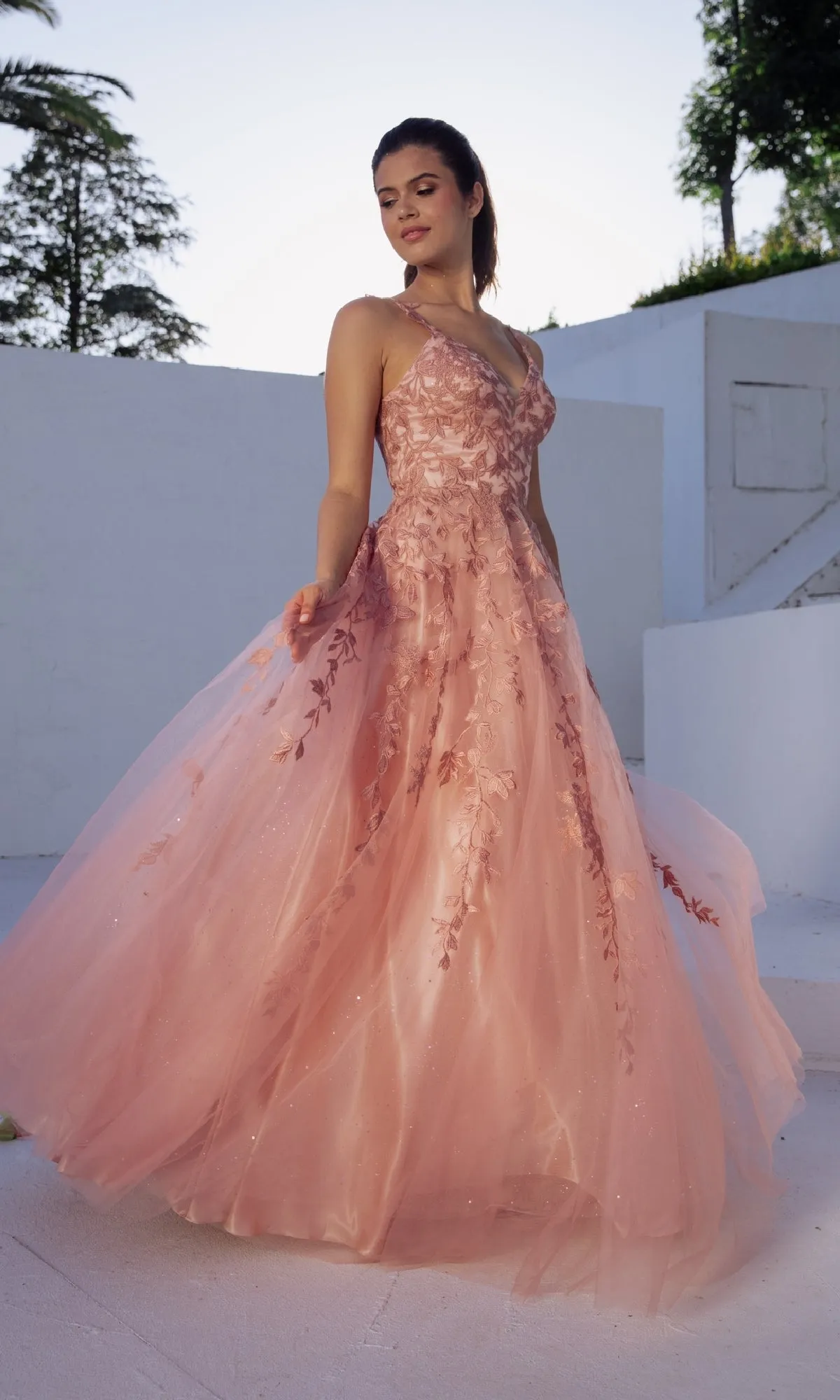 Embroidered-Lace Long Prom Dress: Eureka 9858 sold by PromGirl product image thumbnail 4