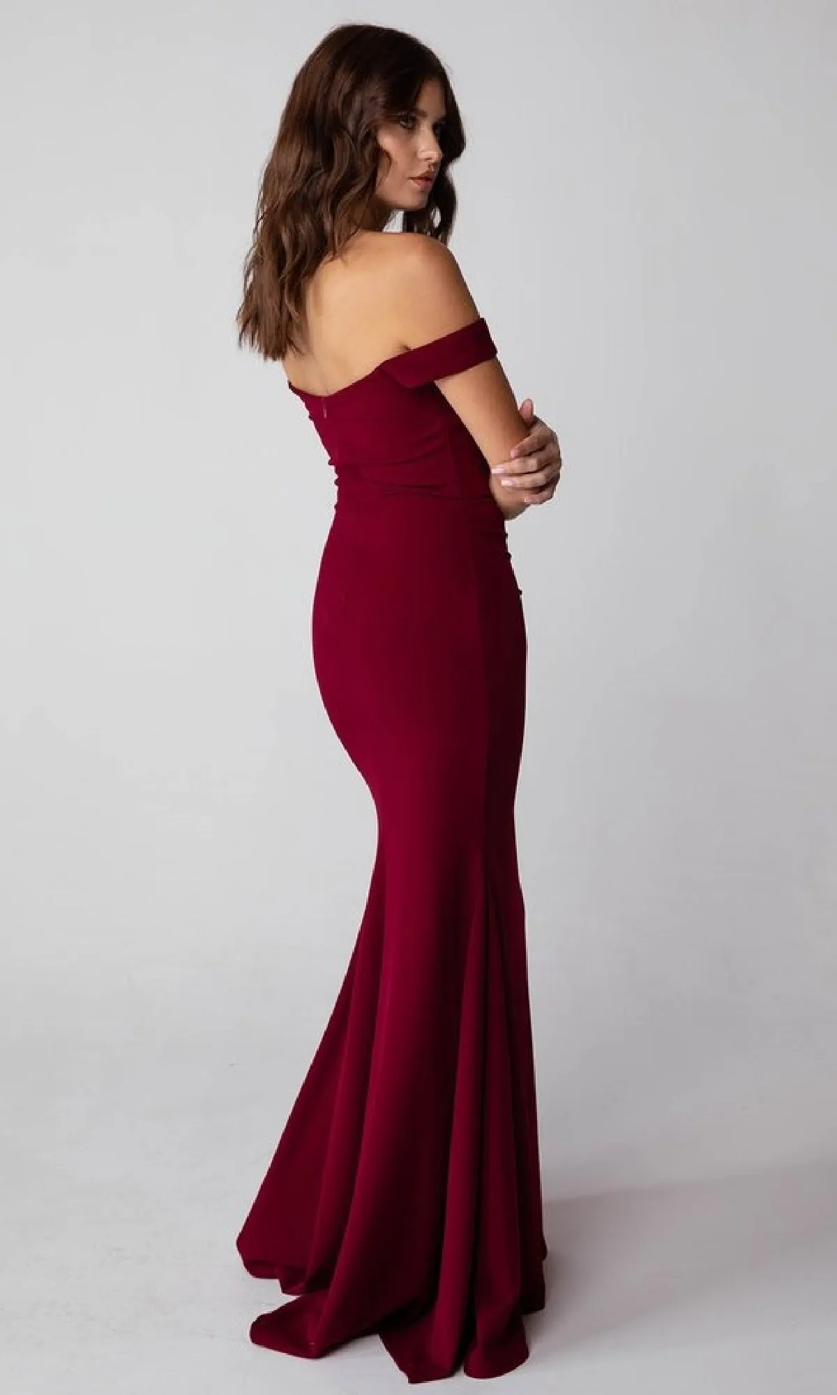 Off-Shoulder Long Jersey Prom Dress: Eureka 9081 sold by PromGirl product image thumbnail 2