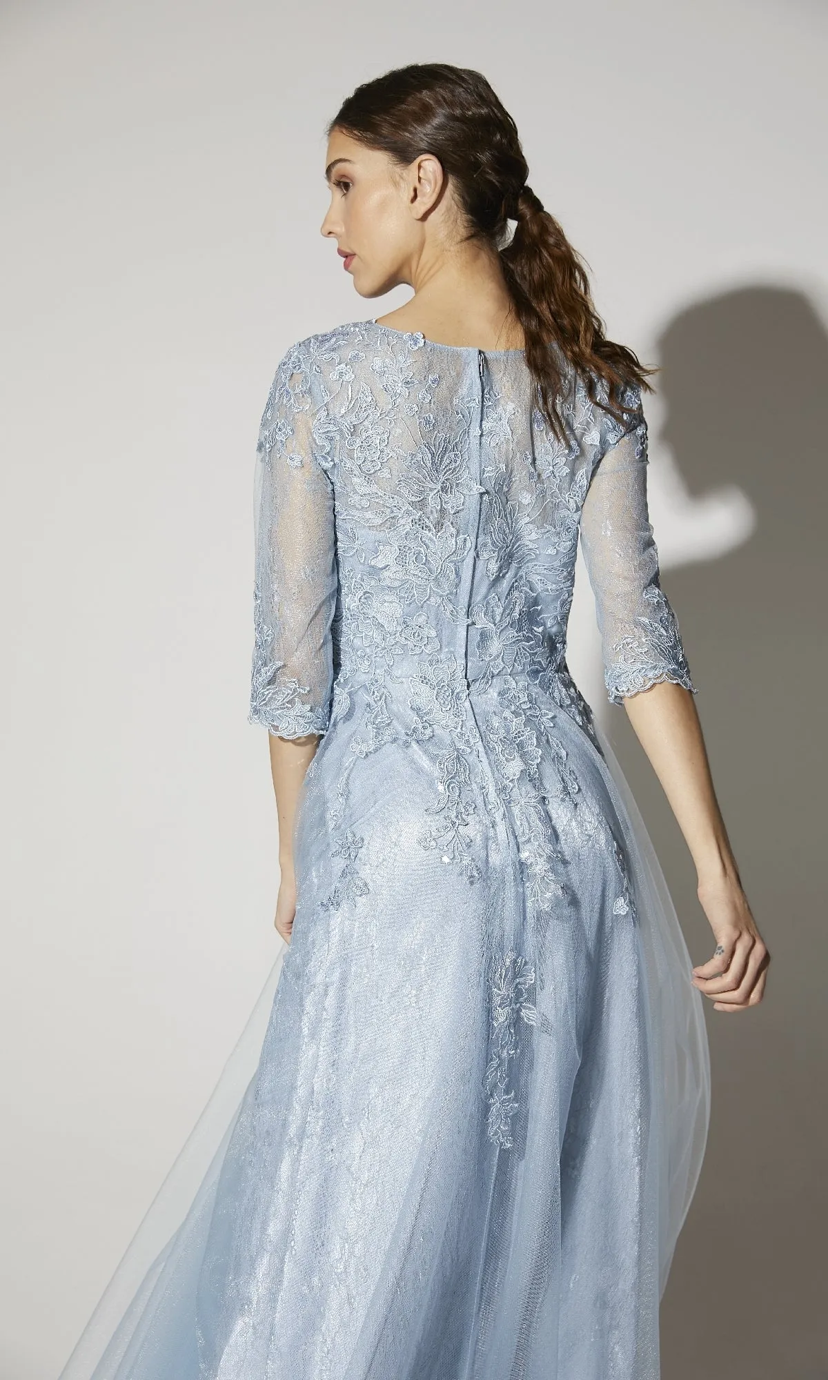 Flowy Long Sleeve Long Formal Dress: Eureka 9660 sold by PromGirl product image thumbnail 2