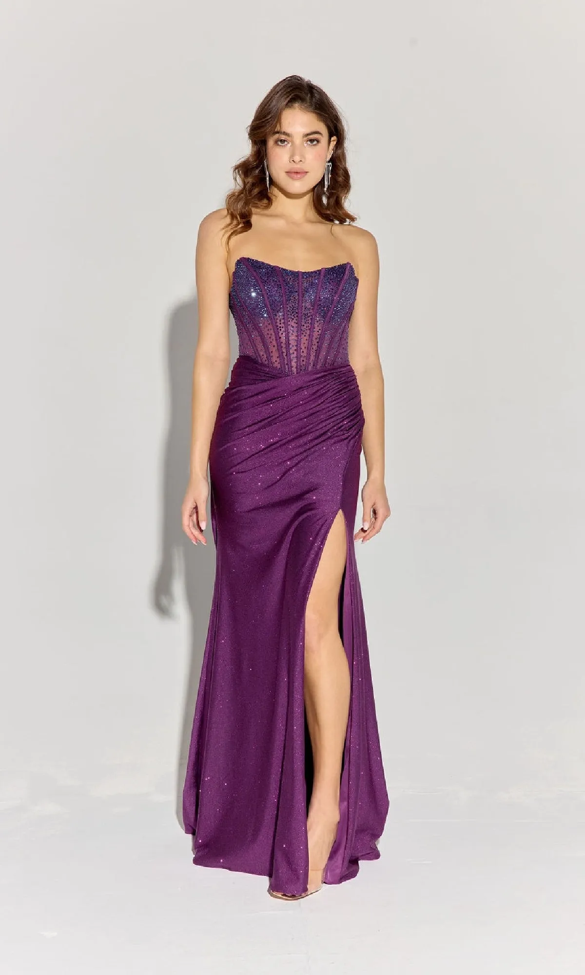 Strapless Beaded Long Prom Dress: Eureka EK169 sold by PromGirl product image thumbnail 3