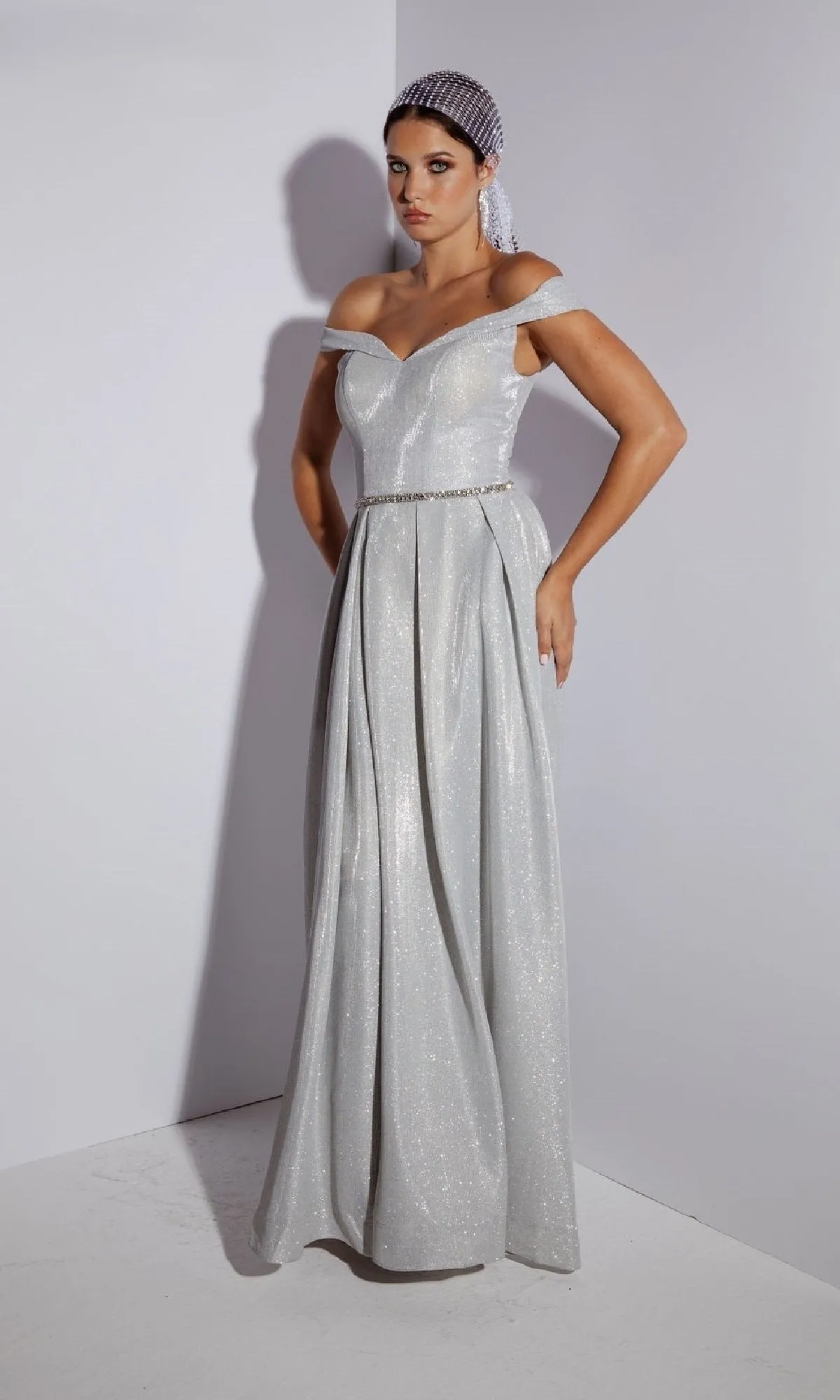 Off-Shoulder Long Glitter Prom Dress: Eureka 9808 sold by PromGirl product image thumbnail 5