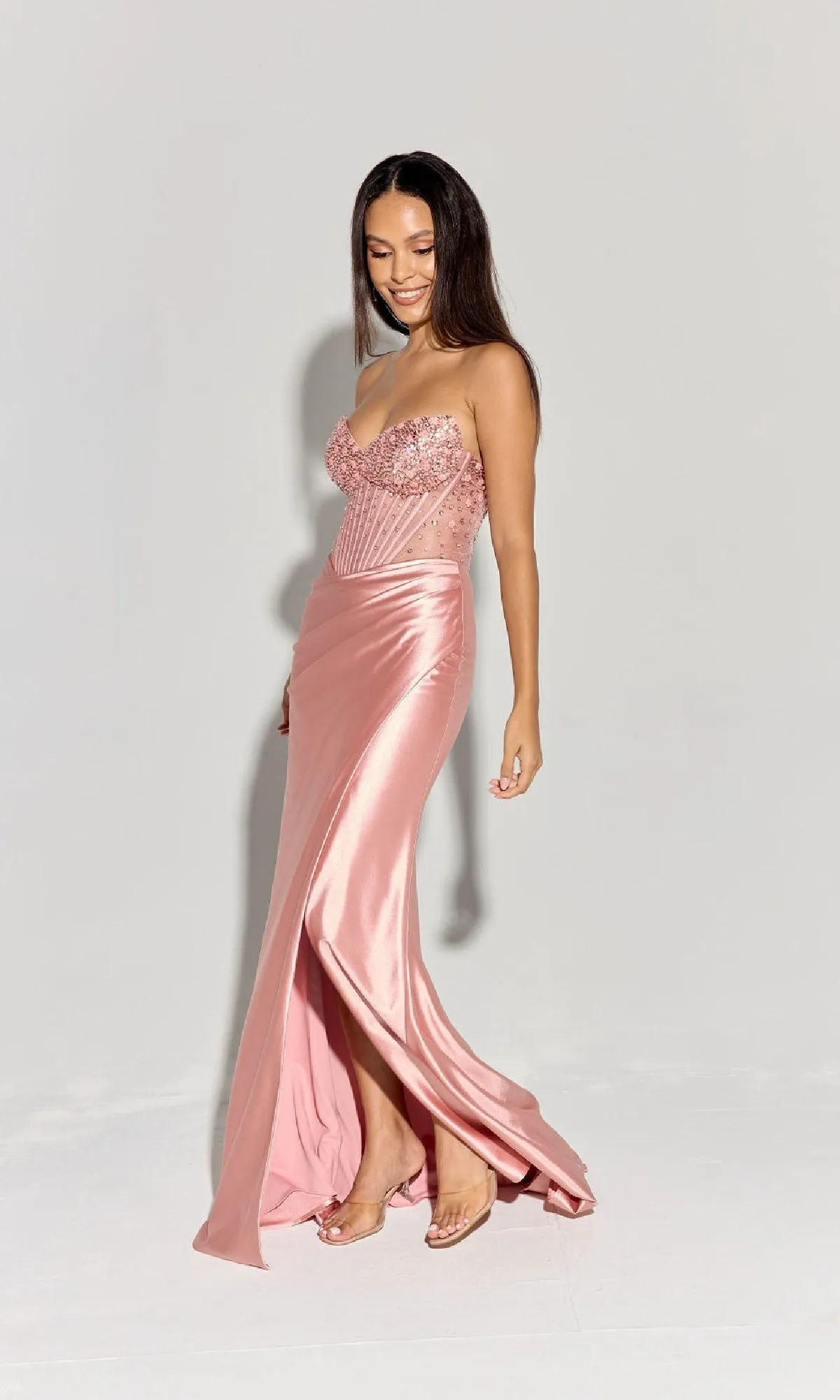 Strapless Tight Satin Prom Dress: Eureka EK183 sold by PromGirl product image thumbnail 4