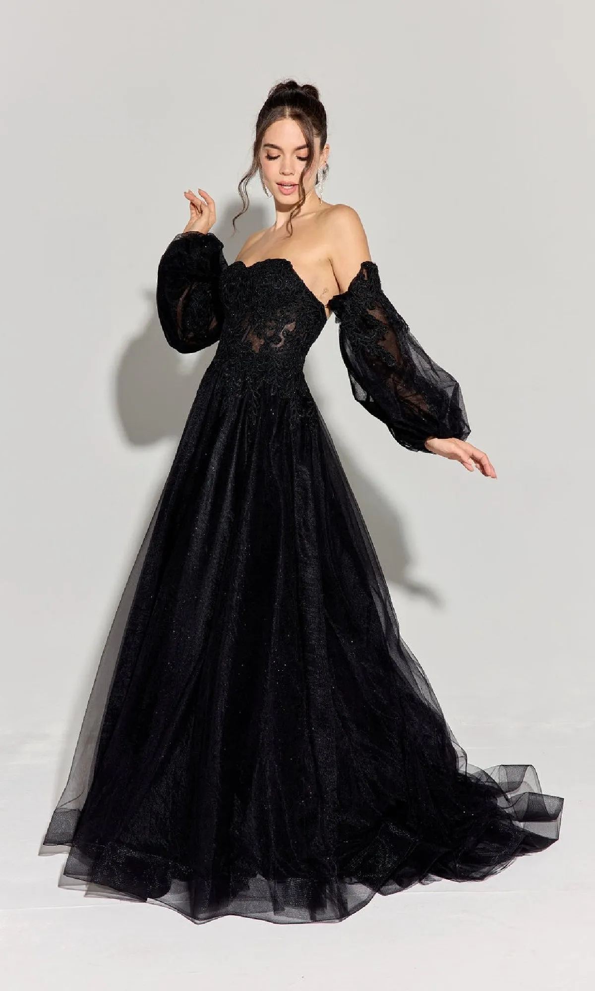 Long Sleeve Strapless Prom Ball Gown: Eureka 9505G sold by PromGirl product image thumbnail 3