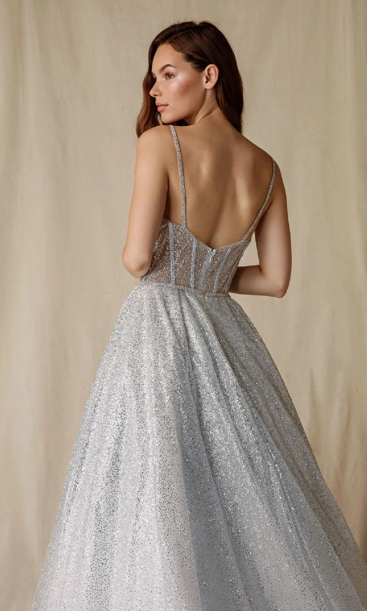 Sheer-Corset Glitter Prom Ball Gown: Eureka 9900 sold by PromGirl product image thumbnail 5