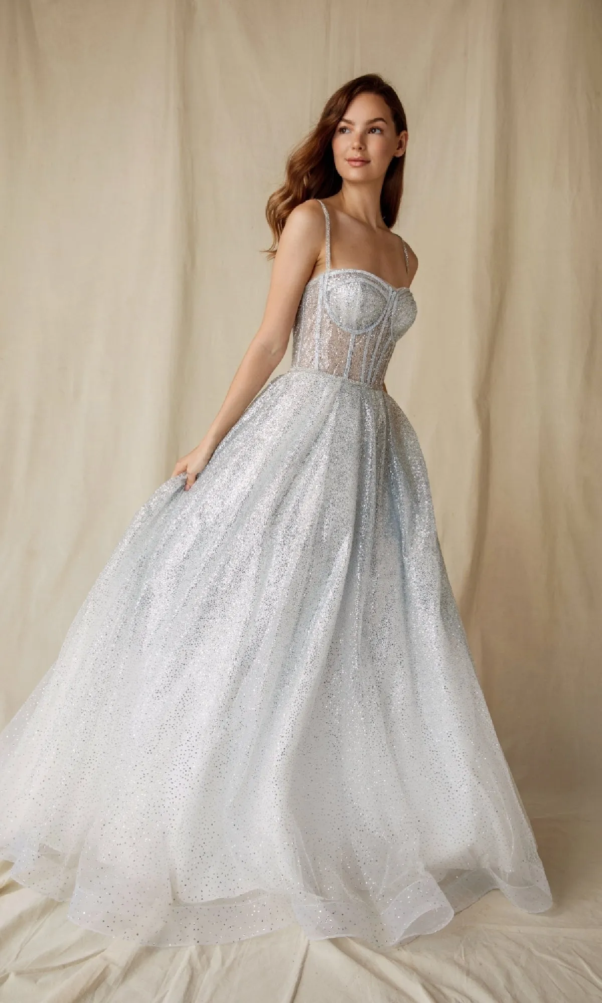 Sheer-Corset Glitter Prom Ball Gown: Eureka 9900 sold by PromGirl product image thumbnail 4