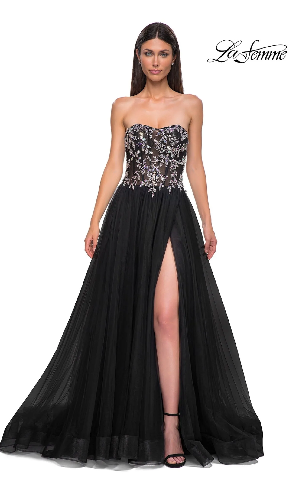 Beaded-Corset Strapless Prom Gown: La Femme 32862 sold by PromGirl product image thumbnail 3