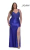 Plus-Size Long Satin Prom Dress: La Femme 32430 sold by PromGirl