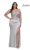 Plus-Size Long Satin Prom Dress: La Femme 32430 sold by PromGirl