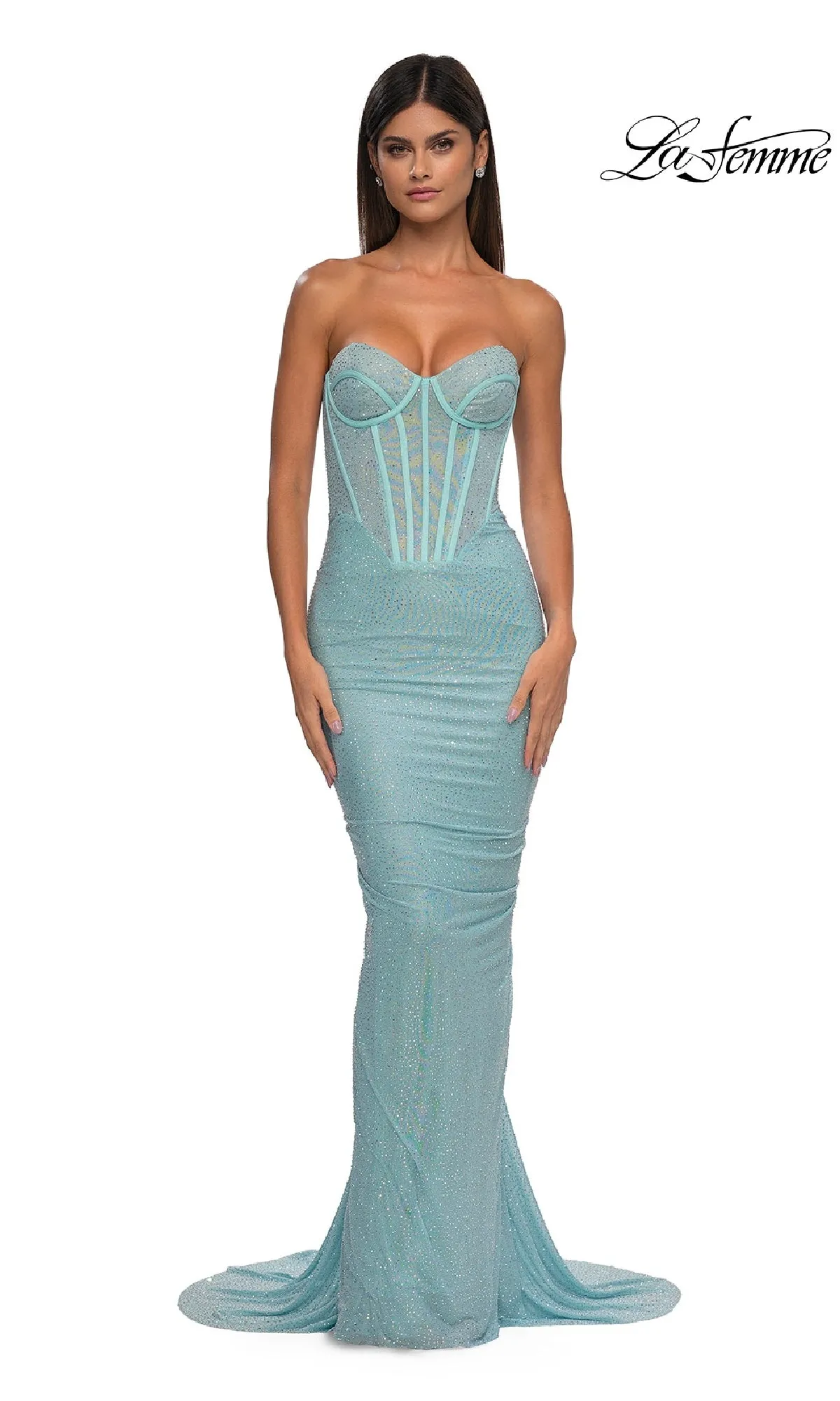 Strapless Beaded Long Prom Gown: La Femme 33019 sold by PromGirl product image thumbnail 3