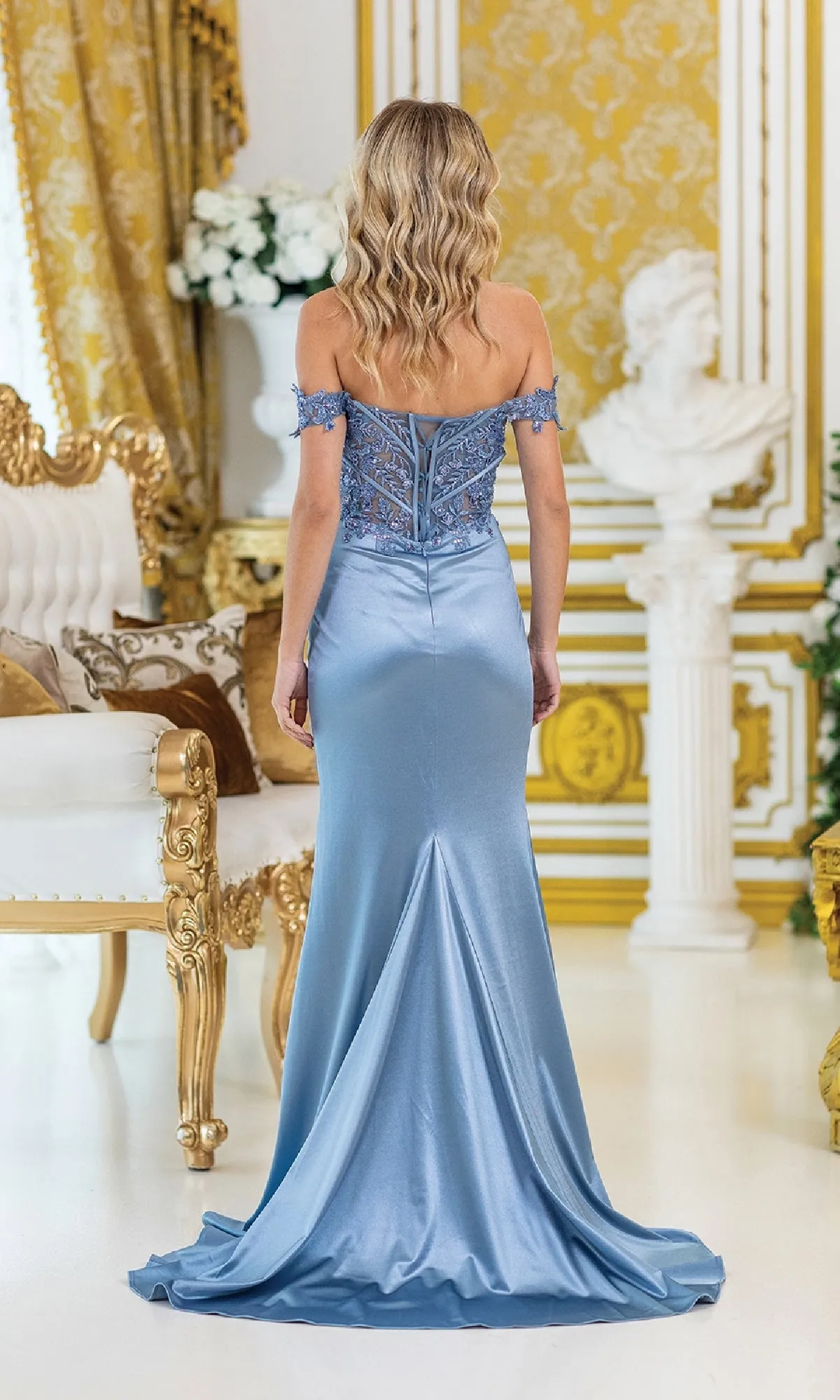 Long Off-the-Shoulder Prom Dress: Dancing Queen 4528 sold by PromGirl product image thumbnail 2