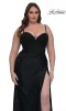 Plus-Size Long Corset Prom Dress: La Femme 32449 sold by PromGirl