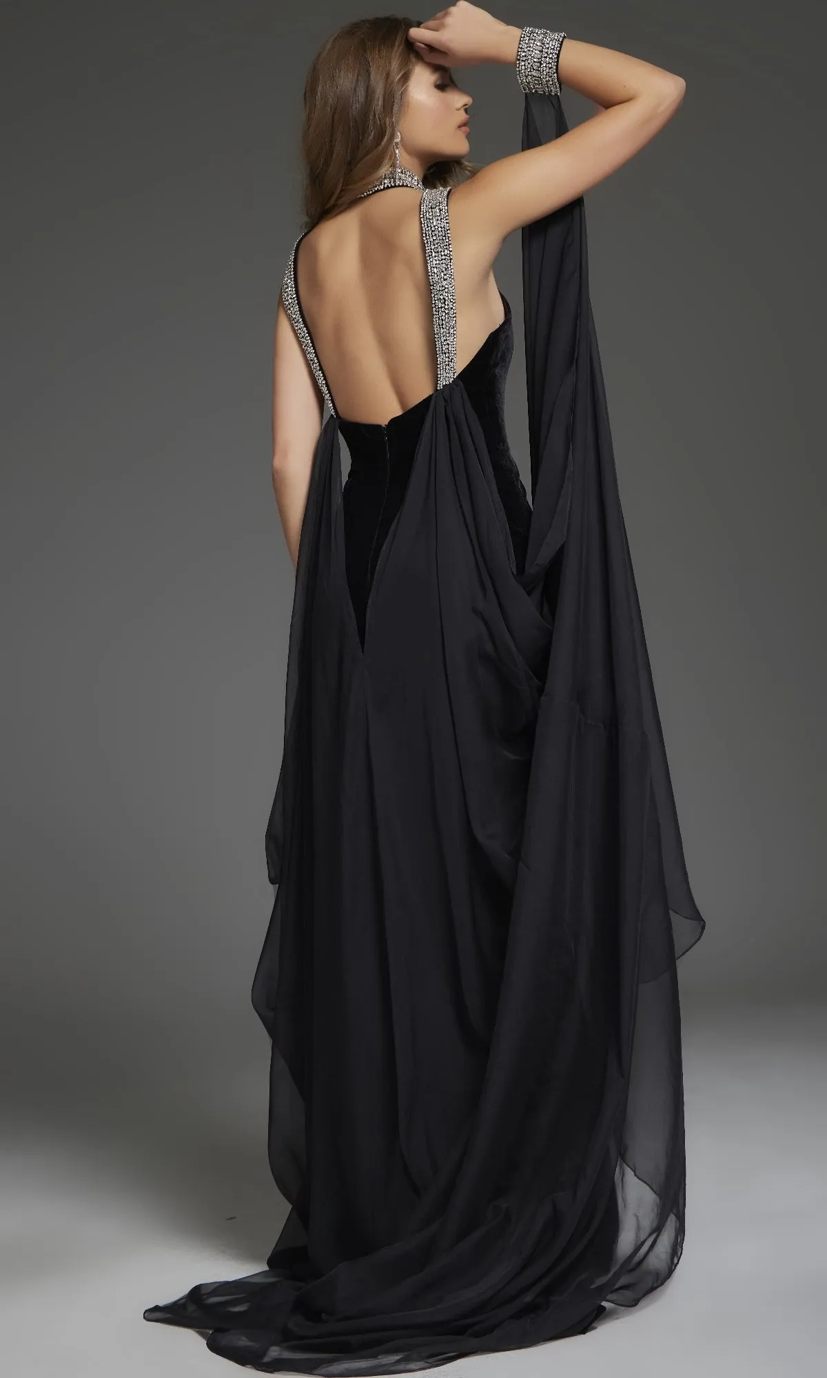 Long Black Formal Dress: Jovani 43696 sold by PromGirl product image thumbnail 2