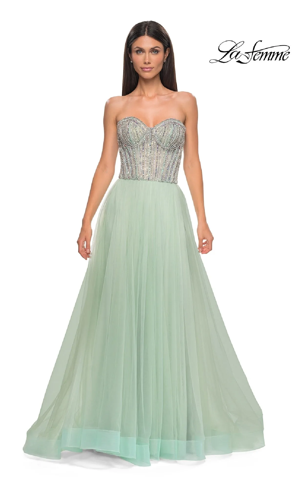 Strapless Long Prom Ball Gown: La Femme 32811 sold by PromGirl product image thumbnail 3