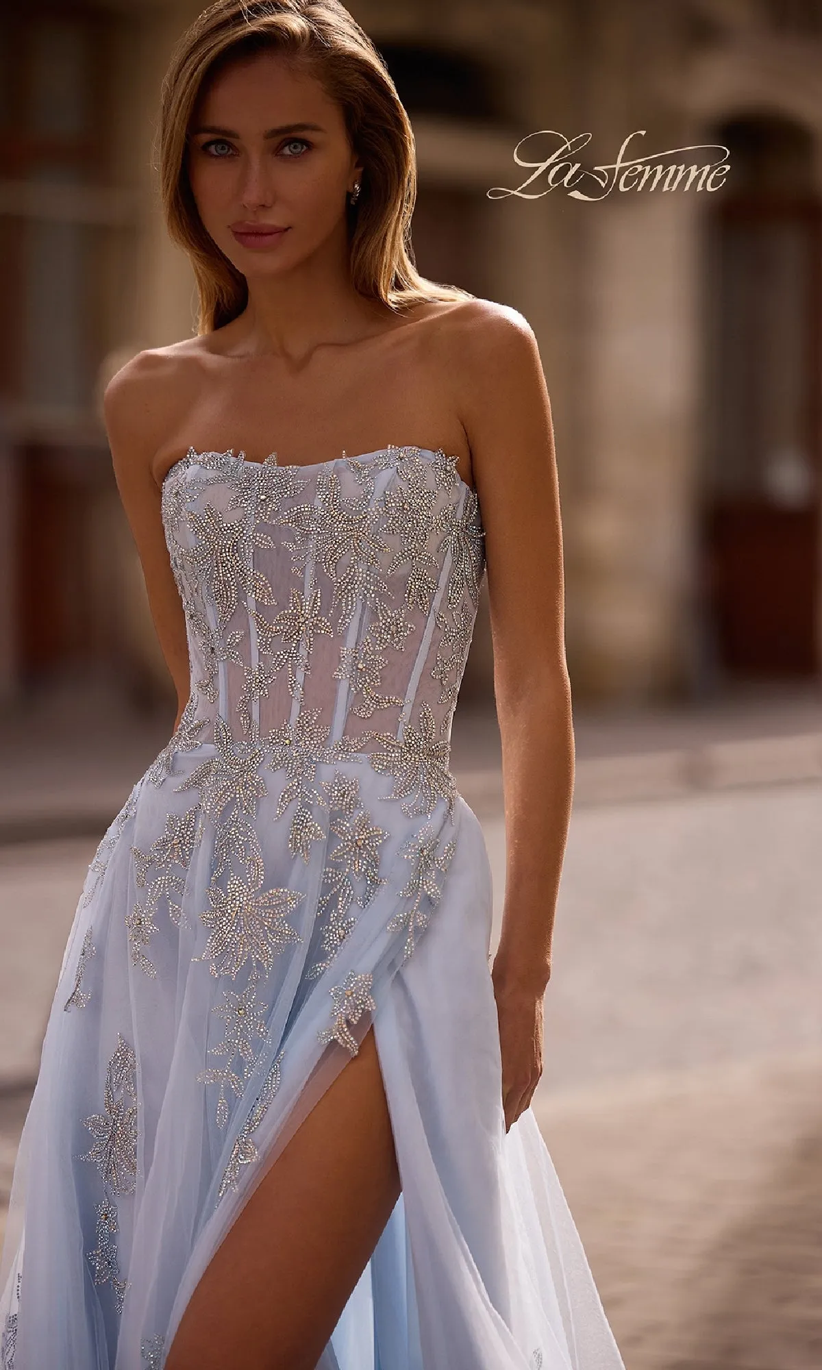 Strapless Beaded Long Prom Gown: La Femme 33028 sold by PromGirl product image thumbnail 4