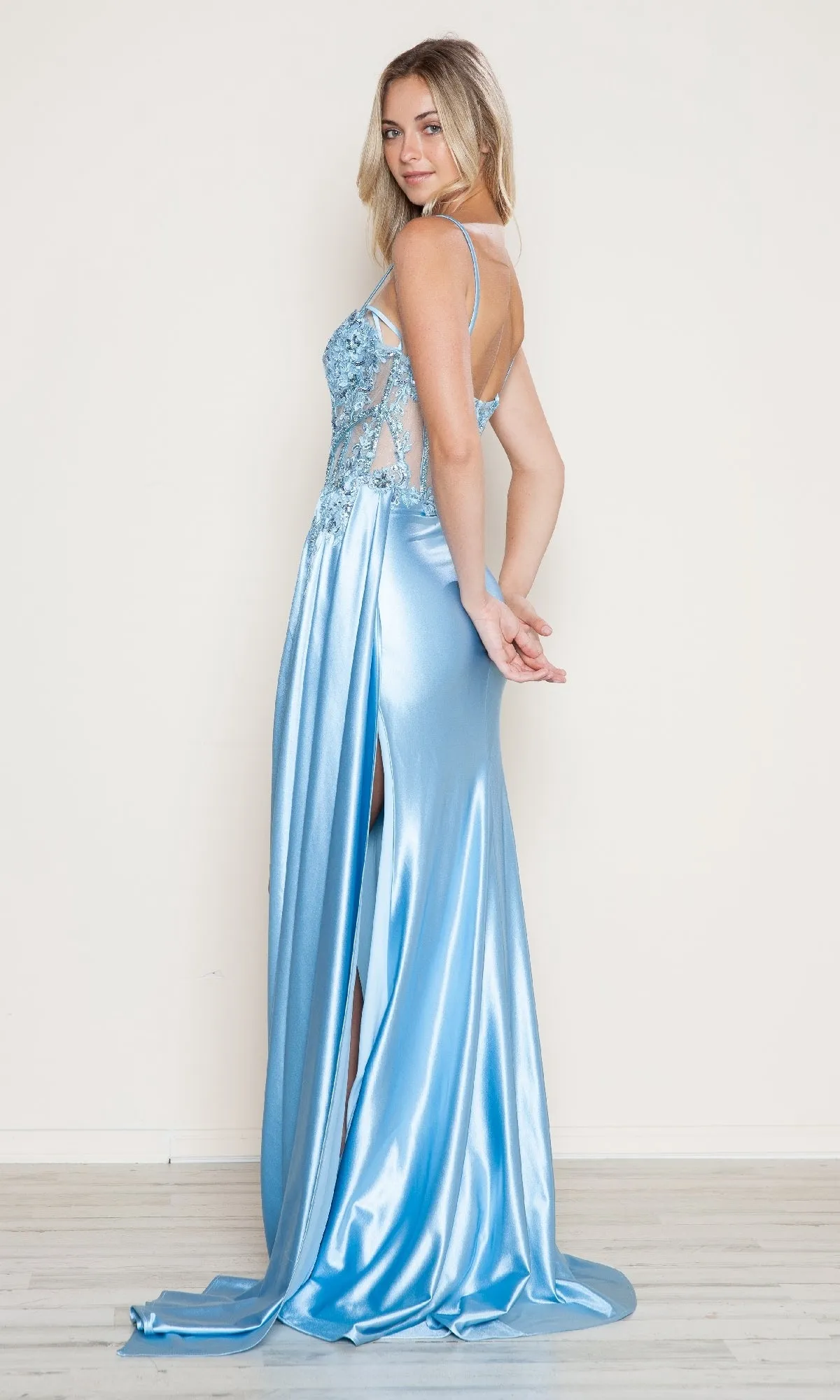 Long Prom Dress: Poly USA 9740 sold by PromGirl product image thumbnail 3