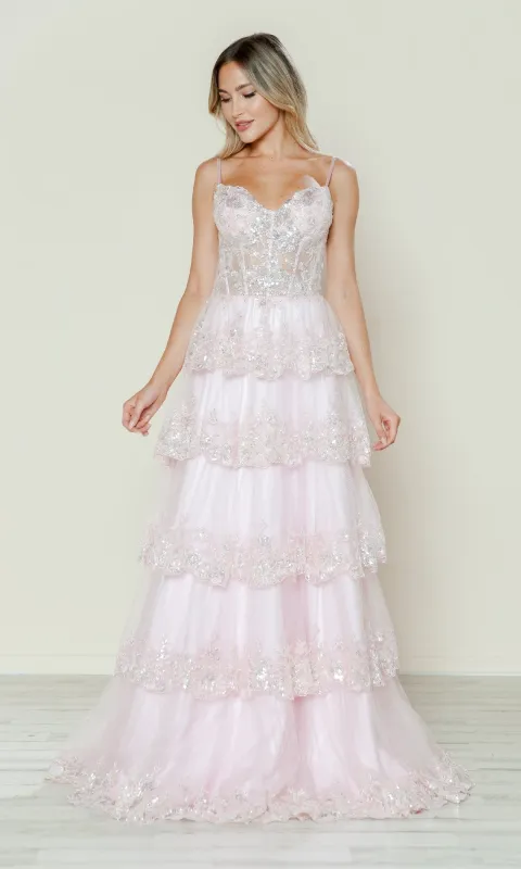 Long Prom Dress: Poly USA 9548 sold by PromGirl